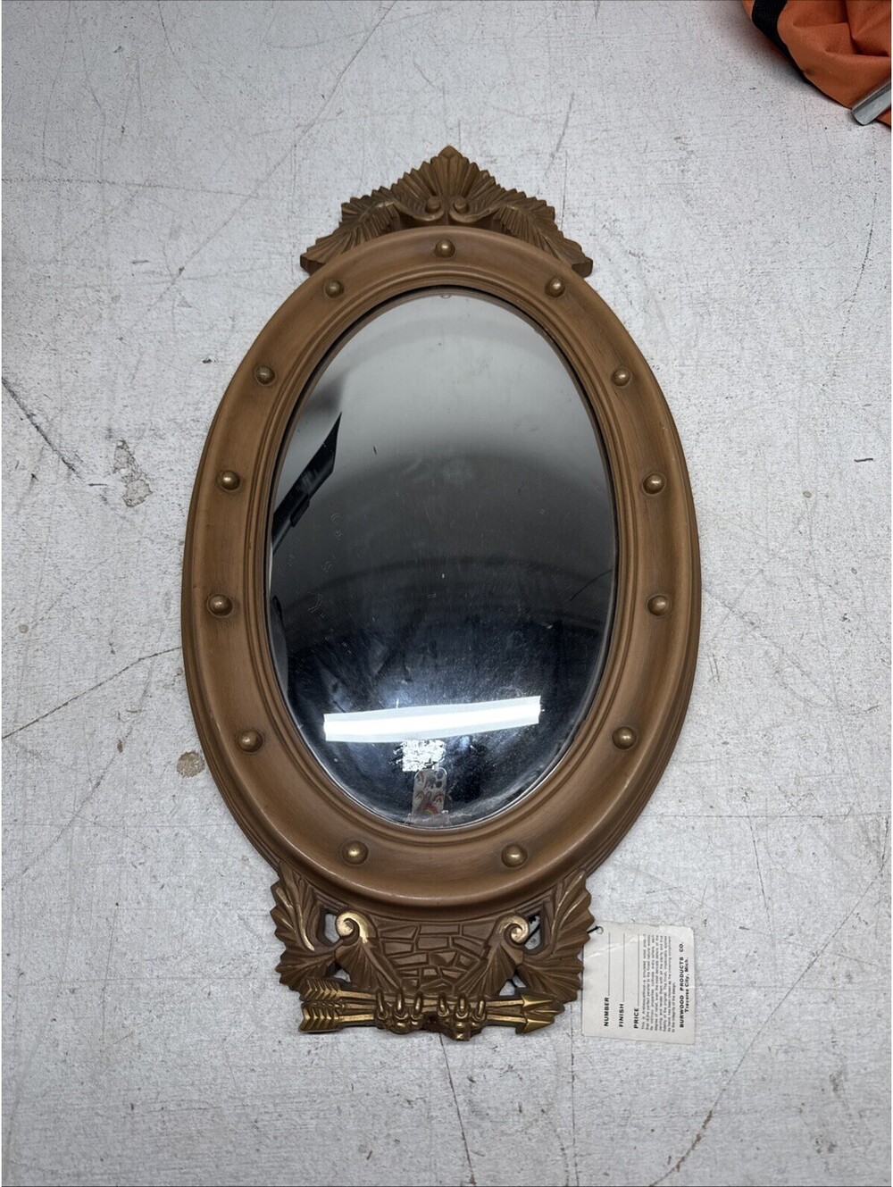 Federal Mirror by Burwood: 1950s Vintage USA Made Bubble Convex Mirror